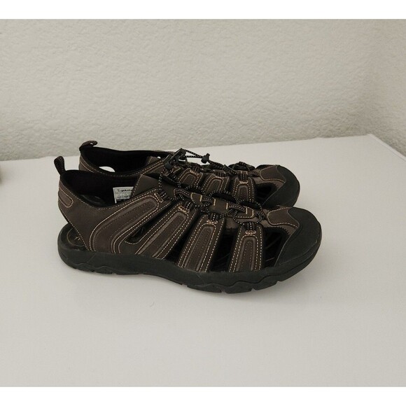 WORN 1X Gotcha CEDAR 958990 Mens 7 Brown Slip On Bungee Fisherman Sandals - Picture 1 of 7